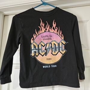 AC/DC Kids S Back In Black World Tour 1980 Long Sleeve Tee